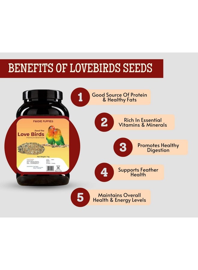 طعام الطيور للطيور العاشقة - 1 كجم | مزيج بذور طبيعي وصحي ممتاز، كانجاني، بروسو أصفر، عباد الشمس، بني، شوفان، لؤلؤ، نيجر - Image 2