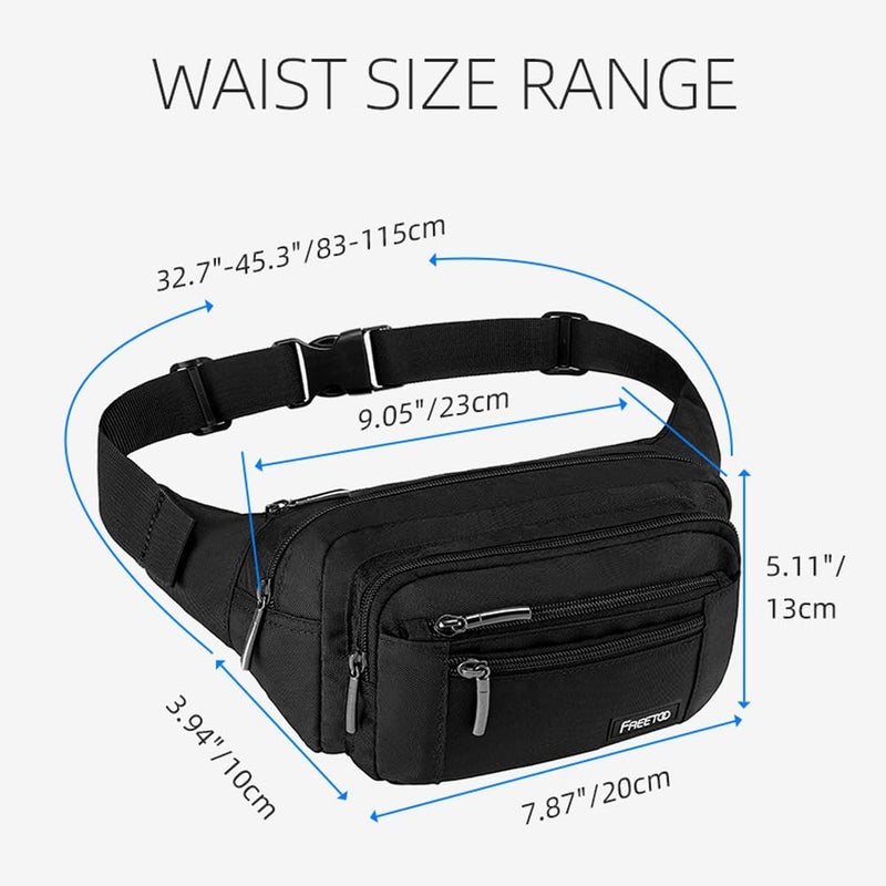FREETOO Waist Pack Bag Fanny Pack for Men&Women Hip Bum Bag with Adjustable Strap for Outdoors Workout Traveling Casual Running Hiking Cycling - Image 5