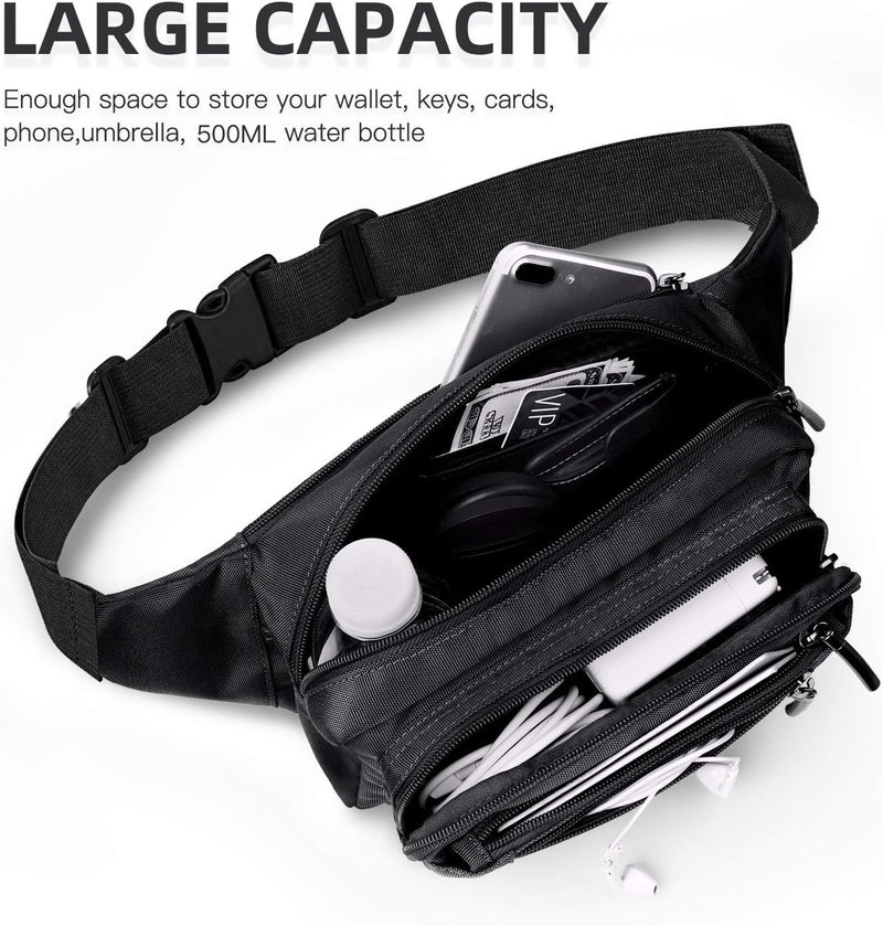 FREETOO Waist Pack Bag Fanny Pack for Men&Women Hip Bum Bag with Adjustable Strap for Outdoors Workout Traveling Casual Running Hiking Cycling - Image 3