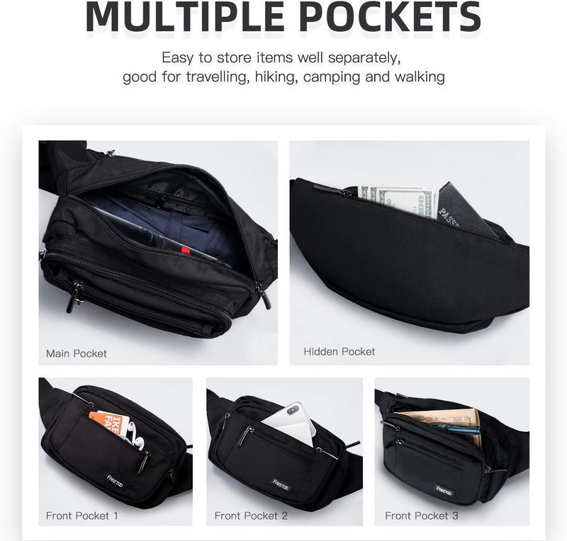 FREETOO Waist Pack Bag Fanny Pack for Men&Women Hip Bum Bag with Adjustable Strap for Outdoors Workout Traveling Casual Running Hiking Cycling - Image 2