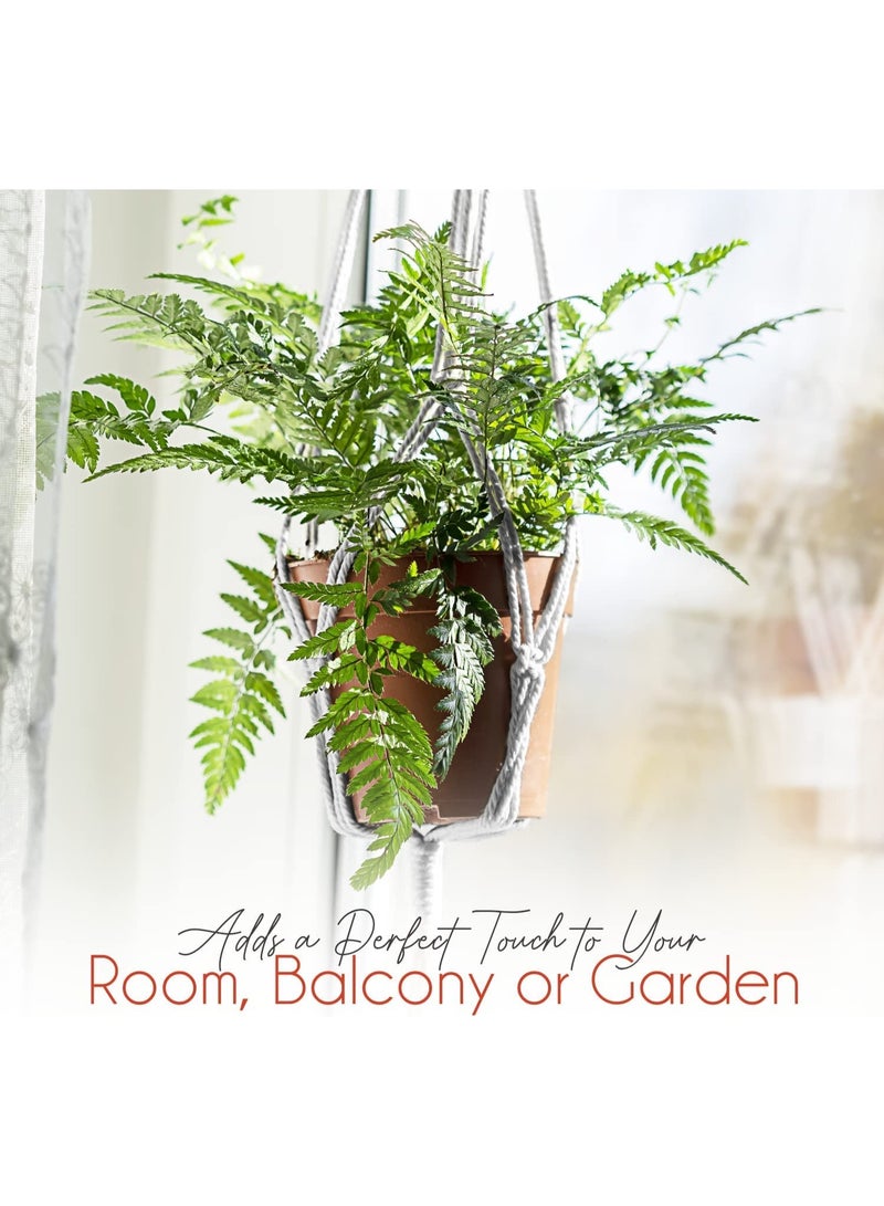 6-piece Bohemian-style hanging plant basket set, handwoven plant basket, vertical indoor hanging planter set with ceiling and wall hooks, suitable for home garden decoration. - Image 5