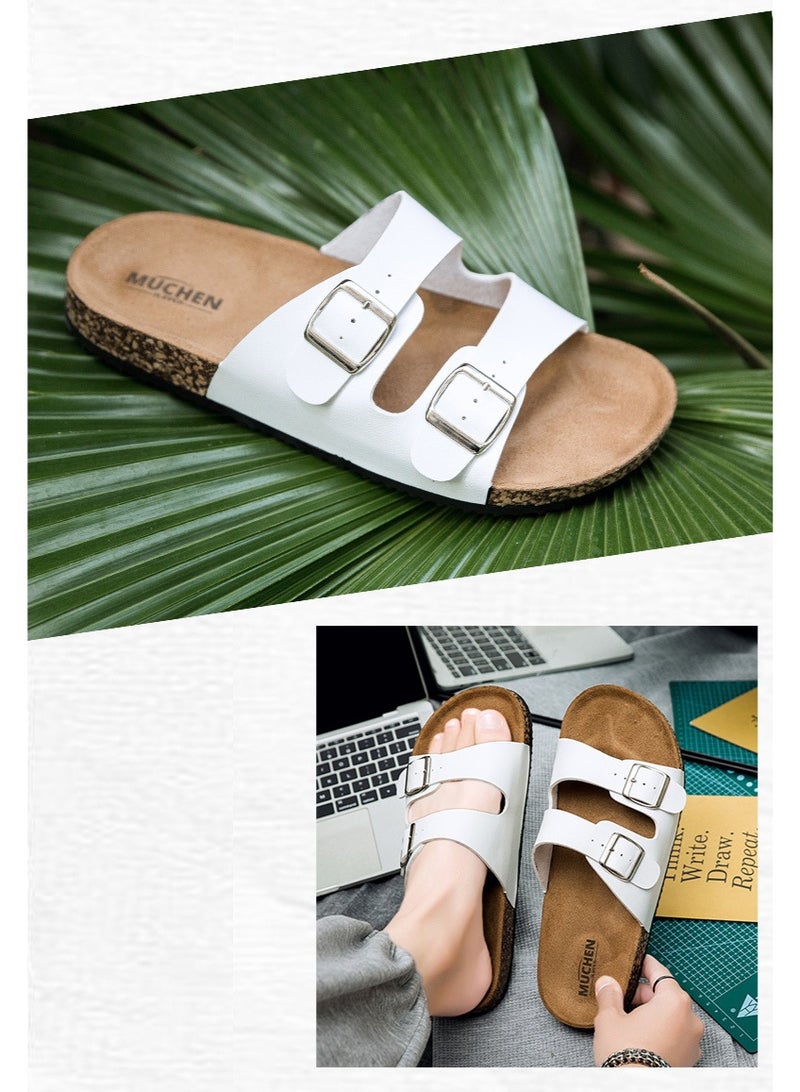 NIBEMINENT Fashion Classic Unisex Slippers For Men Comfortable Summer Cork Shoes For Women Outdoor Sandals Microfiber  - Image 3