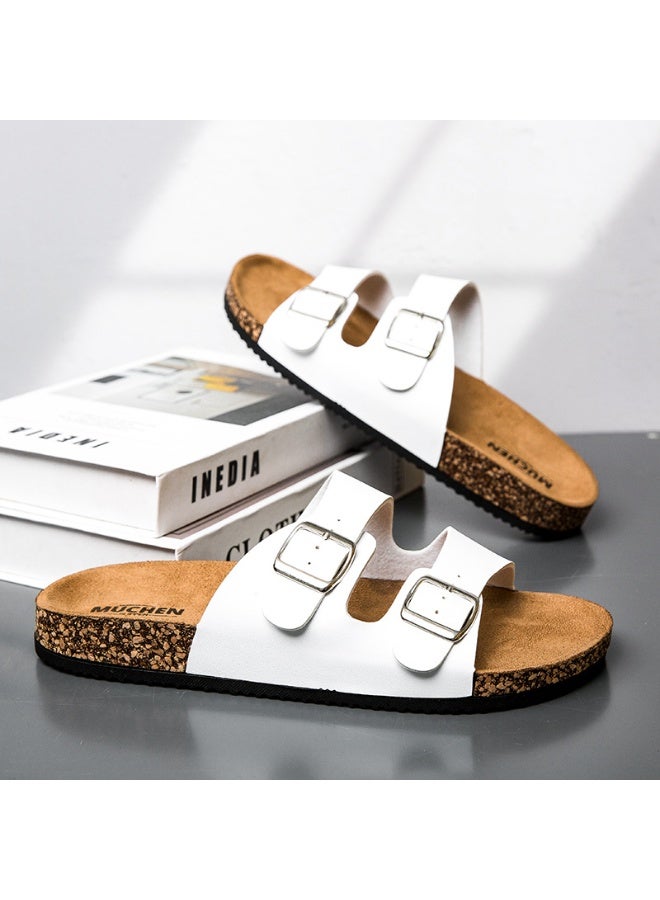 NIBEMINENT Fashion Classic Unisex Slippers For Men Comfortable Summer Cork Shoes For Women Outdoor Sandals Microfiber  - Image 1