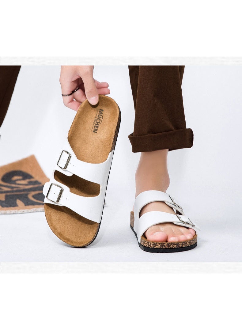 NIBEMINENT Fashion Classic Unisex Slippers For Men Comfortable Summer Cork Shoes For Women Outdoor Sandals Microfiber  - Image 2