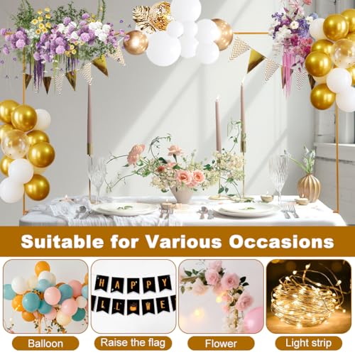 Yonderfume Over The Table Rod Stand with Clamps Adjustable Table Balloon Arch Stand for Party Wedding Anniversary, 34” to 98.43” Length, 30.25” to 47.25” Height(Color:Gold) - Image 5