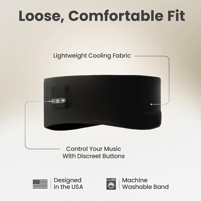 Back Bay Audio SleepSound Loose-Fitting Bluetooth Sleep Headband Speakers for Sleeping, Soft Headphones for Sleeping On Side, 20 Hr Battery, Wireless Sleep Headphones, Snoozeband Headband Earphones for Side Sleepers - Image 3