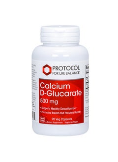 Protocol For Life Balance Protocol Calcium D-Glucarate - 500mg Calcium D Glucarate - Detoxification Support* - for Breast & Prostate Health* - Non-GMO & Dairy Free - 90 Veg Caps  - Image 1