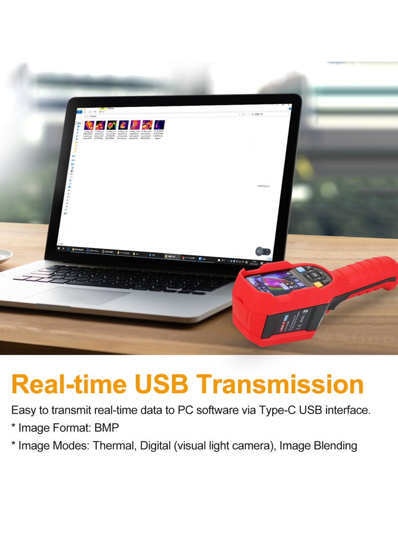 UNI-T جهاز تصوير حراري احترافي UNI-T بدقة 120 × 90 مع شاشة LCD مقاس 2.8 بوصة وبطاقة ذاكرة 16 جيجابايت  - Image 5