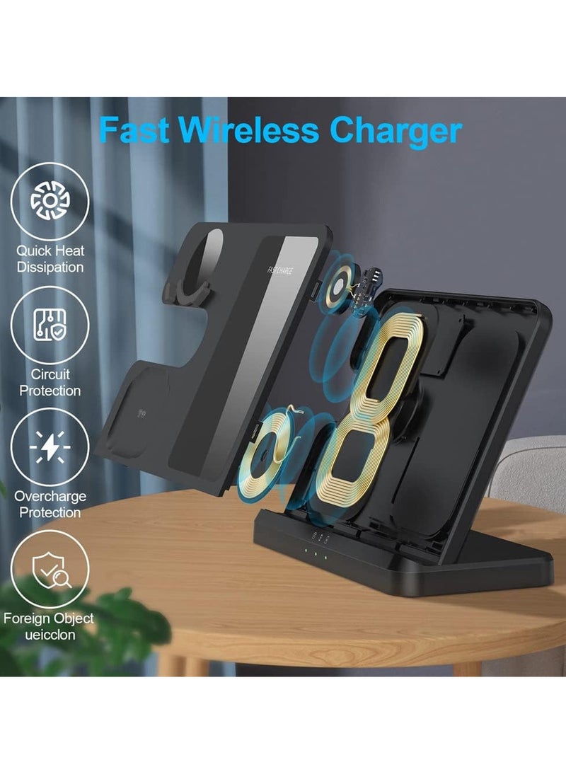 Wireless Charger 15W  3 in 1 Fast Charger (black) - Image 3
