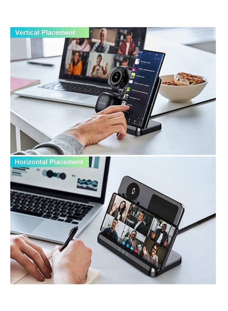 Wireless Charger 15W  3 in 1 Fast Charger (black) - Image 4