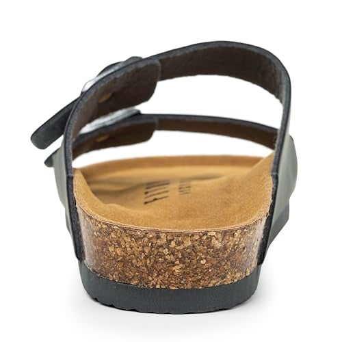 FITORY Mens Sandals, Arch Support Slides with Adjustable Buckle Straps and Cork Footbed Dark Gray Size 11 - Image 3