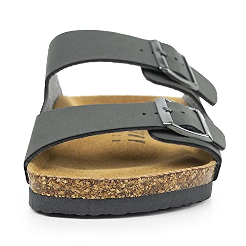 FITORY Mens Sandals, Arch Support Slides with Adjustable Buckle Straps and Cork Footbed Dark Gray Size 11 - Image 2