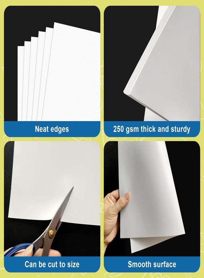 rookea 10Pcs Poster Board White Poster Paper Bulk 11" x 14", ROOKEA 250Gsm Thickness Vision Boards Smart Poster Board for School Arts Craft Projects Presentations Drawing Scrapbooking Blank Graphic Display - Image 3