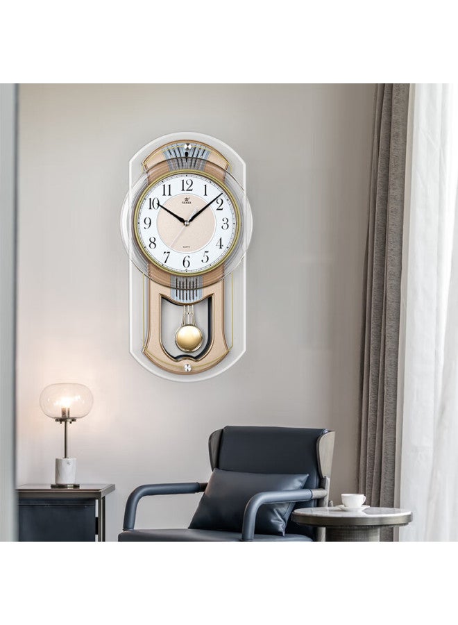 Power Ba Clock, Living Room Clock, Whole-hour Music Time-telling Wall Clock, Light Luxury, 48cm Quartz Clock, 6126apmks1 - Image 2