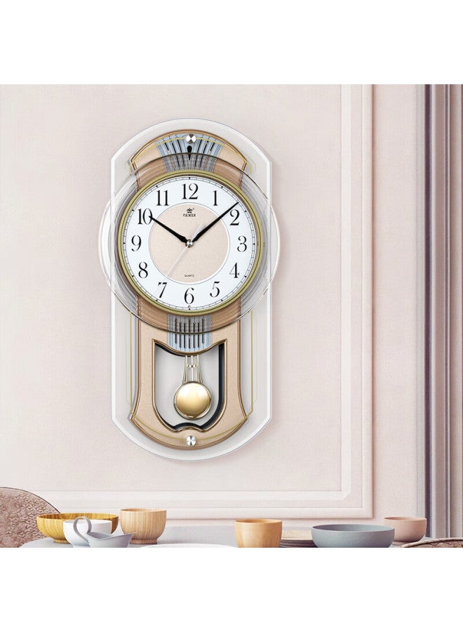 Power Ba Clock, Living Room Clock, Whole-hour Music Time-telling Wall Clock, Light Luxury, 48cm Quartz Clock, 6126apmks1 - Image 3