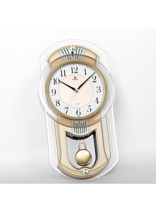 Power Ba Clock, Living Room Clock, Whole-hour Music Time-telling Wall Clock, Light Luxury, 48cm Quartz Clock, 6126apmks1 - Image 1