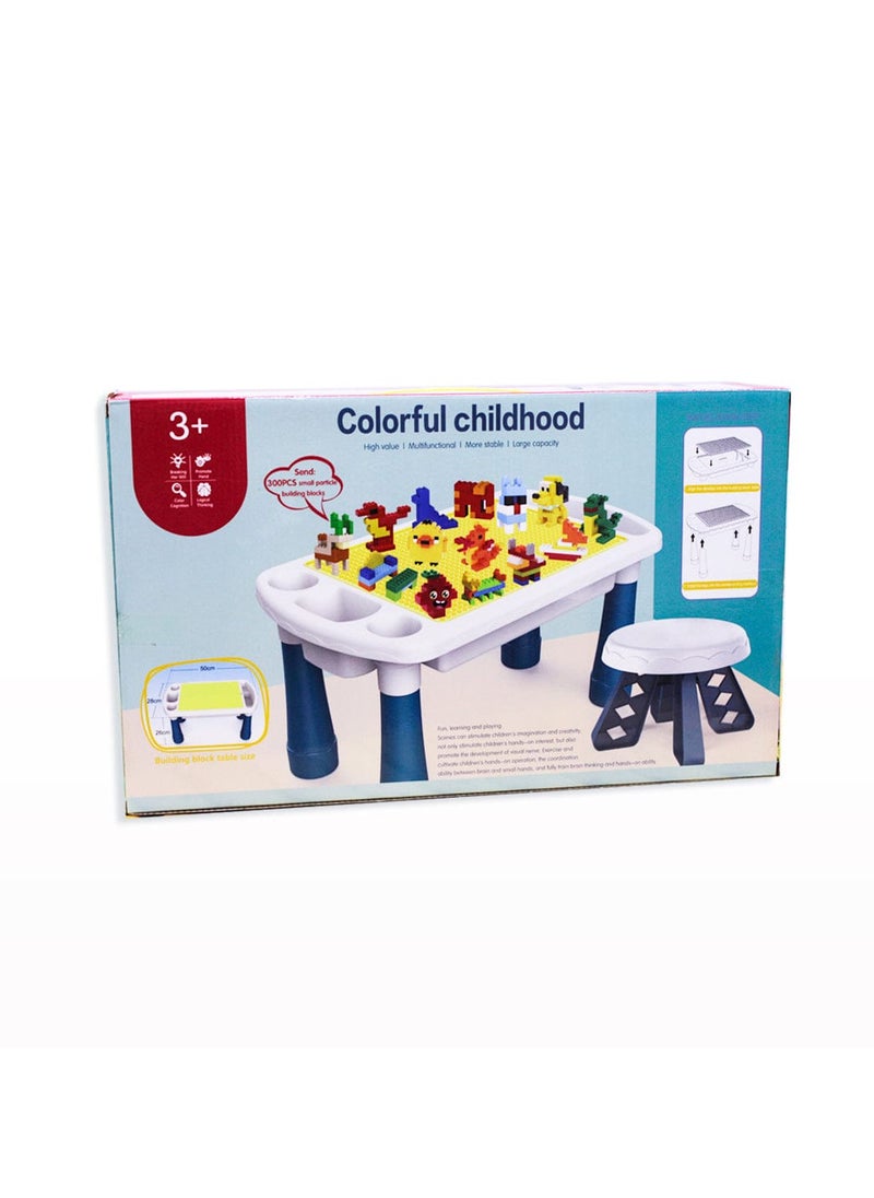 Building Block Learning Table Colorful Chilhood