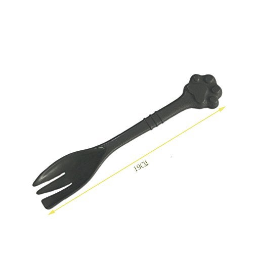 Kunhe Pet Dog Cat Feeding Scooping Can Tin Food Fork Mixing Spoon Grey 7.48Inch - Image 3