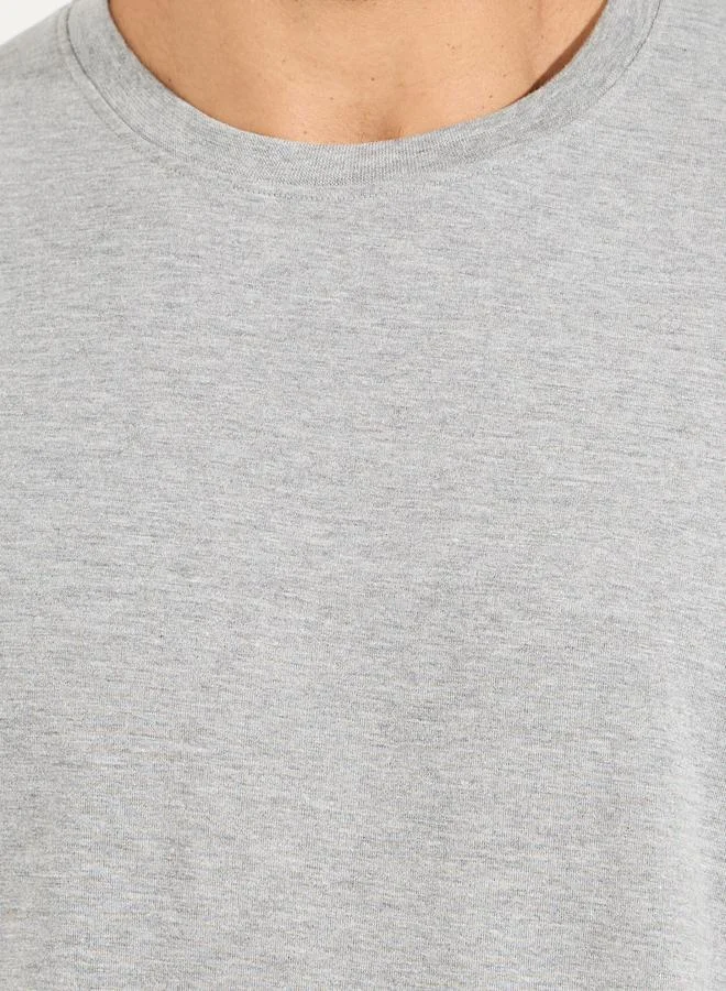 Styli Cotton Rich Oversized T-Shirt with Crew Neck