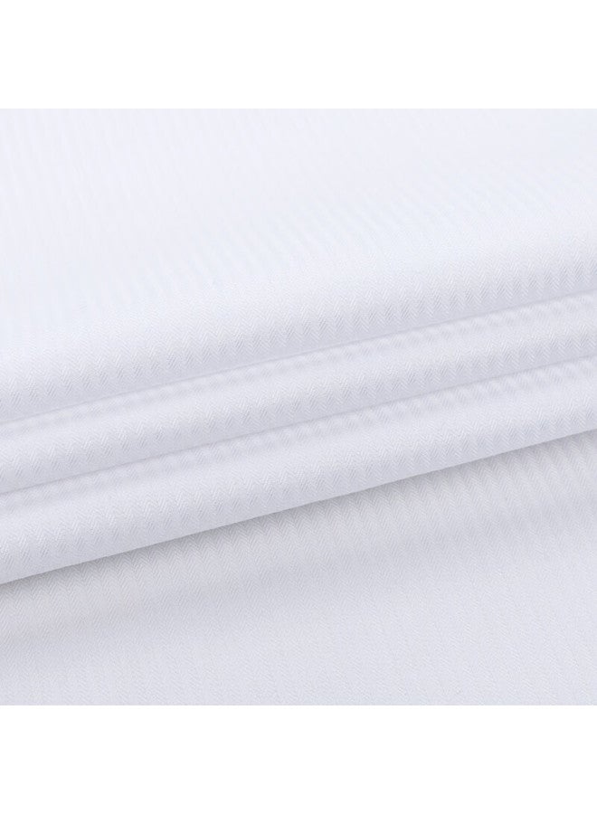 Firs Men'S Short Sleeve Shirt Pure Cotton Business Formal Wear White With Dark Pattern (Short) 42 - Image 3