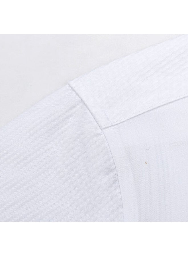 Firs Men'S Short Sleeve Shirt Pure Cotton Business Formal Wear White With Dark Pattern (Short) 42 - Image 4