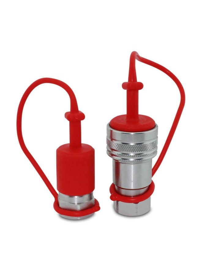Summit Hydraulics 1/2" Ag ISO 5675 Quick Connect Tractor Couplers, Ball Pioneer Style w/Dust Caps, 2 Sets - Image 4