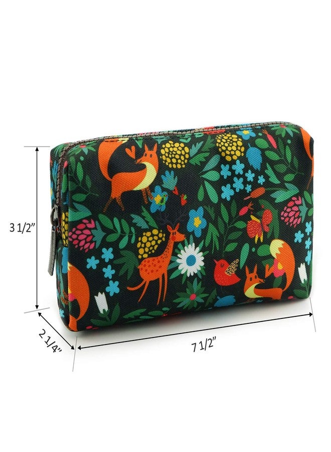 LParkin Woodland Animals Fox Canvas Pencil Case Fabric Zipper Pouch Gift For Friends Red Fox Zipper Pouch Gadget Bag Make Up Case Cosmetic Bag Stationary Kawaii Box - Image 2
