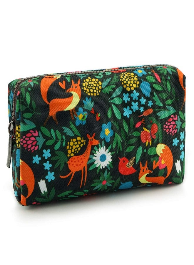 LParkin Woodland Animals Fox Canvas Pencil Case Fabric Zipper Pouch Gift For Friends Red Fox Zipper Pouch Gadget Bag Make Up Case Cosmetic Bag Stationary Kawaii Box - Image 1