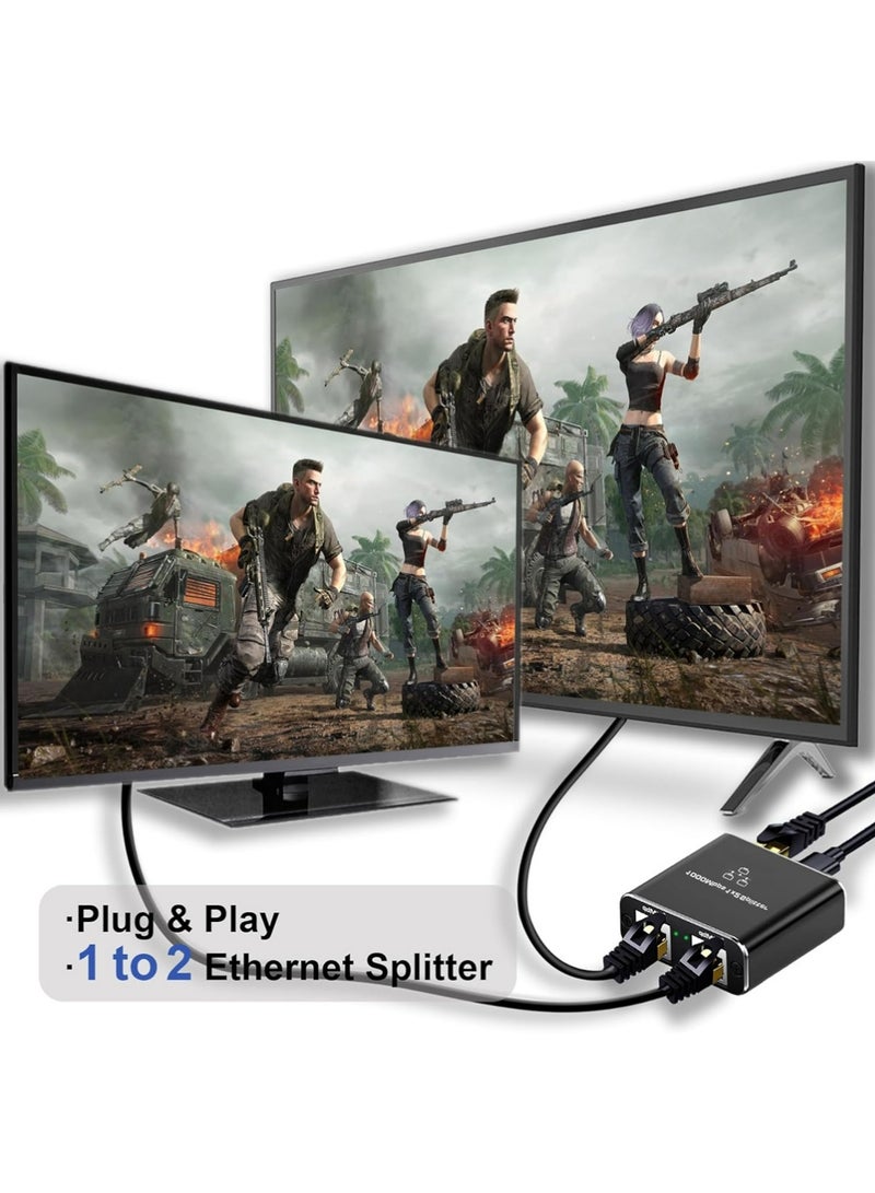 إكس ليفيل جيجابيت إيثرنت Splitter1 إلى 2 مع 1.5Ft كات 8 كابل إيثرنت، 1000Mbps إنترنت Splitter عالية السرعة مع كابل الطاقة USB، جيجابيت LAN Splitter ل كابل Cat5 / 5e / 6/7/8 (2 أجهزة في وقت واحد الشبكات) - Image 4