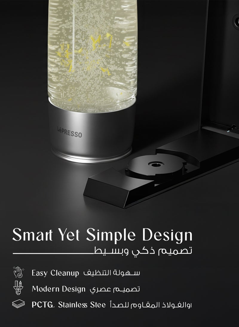 LePRESSO Carbonator Sparkling Water Maker, Portable Instant Sparkling Water Machine with 1000mL Capacity, Soda Maker with Pressure Release Safety Valve, 1000mL Capacity Fizz Maker with Mobile App - Image 5