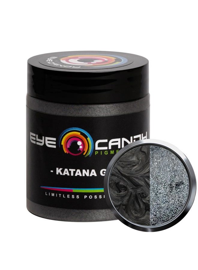 Eye Candy Pigments Premium Grey Mica Powder - Katana Grey (25gr) - for Epoxy, Resin, Soap, Paint, Woodworking, Acrylic Pouring, Bath Bombs, Fishing Lures - DIY Arts and Crafts Additive - Image 1