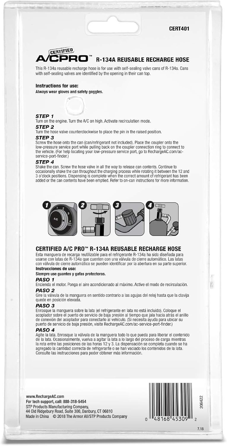 A/C Pro Interdynamics Certified A/C Pro Car Air Conditioner Refrigerant Recharge Kit - Image 2