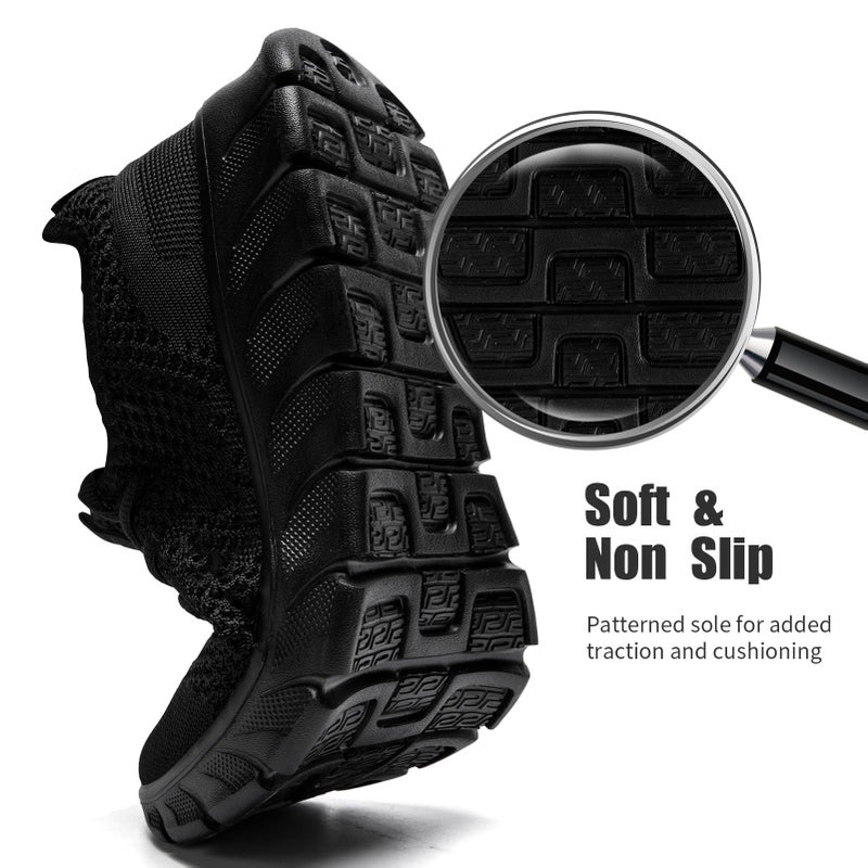 YRLTYO Mens Tennis Shoes Running Sneaker Slip On Walking Gym Workout Athletic Breathable Lightweight Jogging Casual Sport Shoes Black Size 11 - Image 5