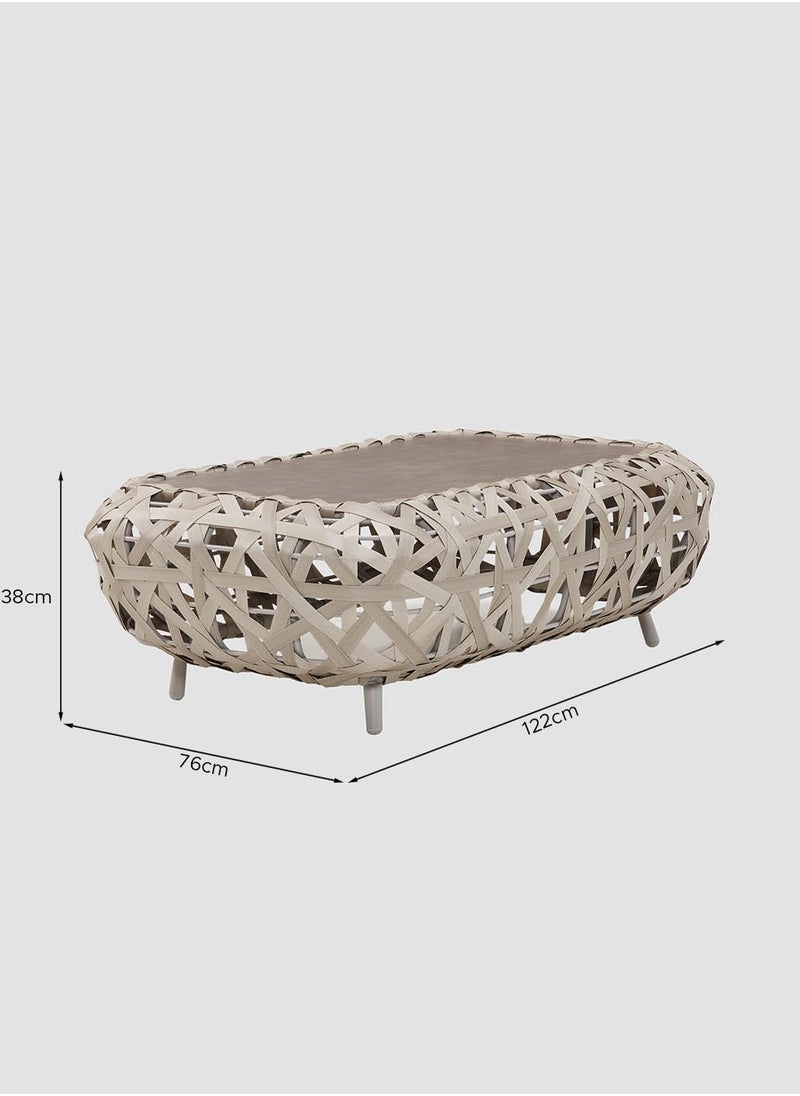 AL HUZAIFA FURNITURE Curl Outdoor Coffee Table Glass Top  - Image 4