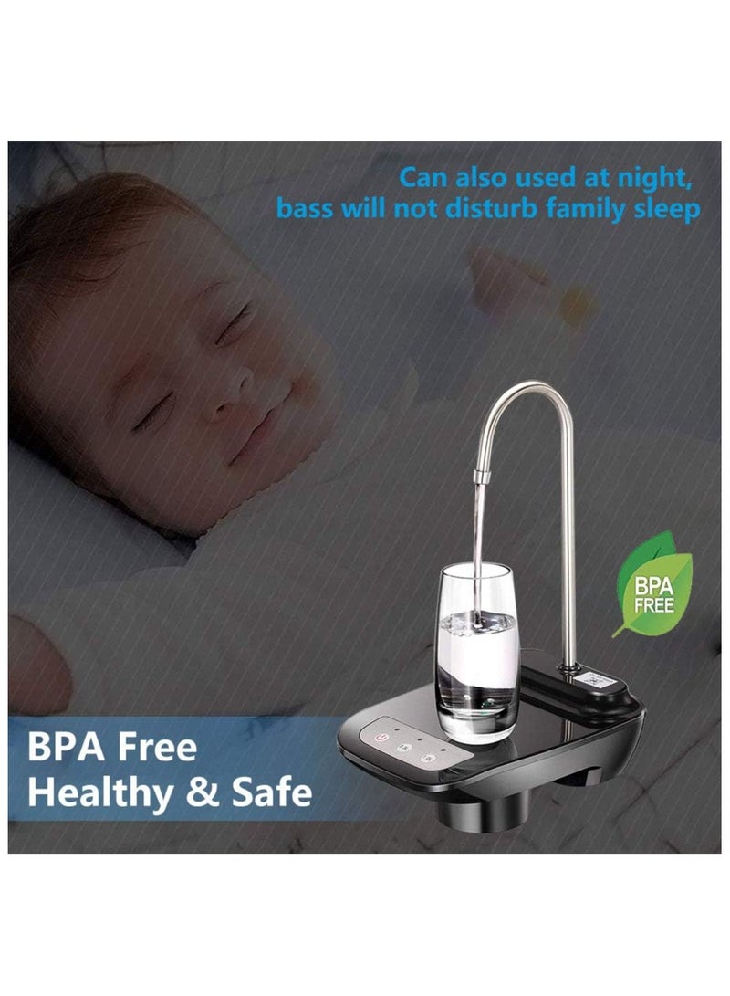 توبيز مضخة موزع مياه الشرب من توبي، مضخة مياه أوتوماتيكية منخفضة الضوضاء بشحن USB لزجاجة عالمية سعة 2-5 جالون، موزع زجاجة مياه كهربائي محمول للمطبخ، المنزل، المكتب، المخيم - Image 2