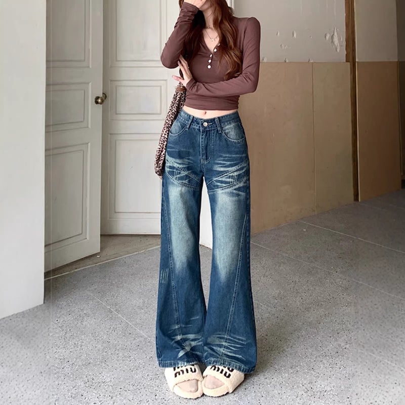 Unisex Classic Denim Jeans Loose Fit Daily Outdoor Wear - Image 2