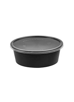 Shop & Shoppee SHOP & SHOPPEE Reusable Plastic Food Container Bowl/Tub with Air Tight Leakproof Transparent Lid for Food Delivery & Storage, Kitchen Use, Fridge/Dishwasher/Microwave Safe- 250ml (Pack of 100, Black)  - Image 2