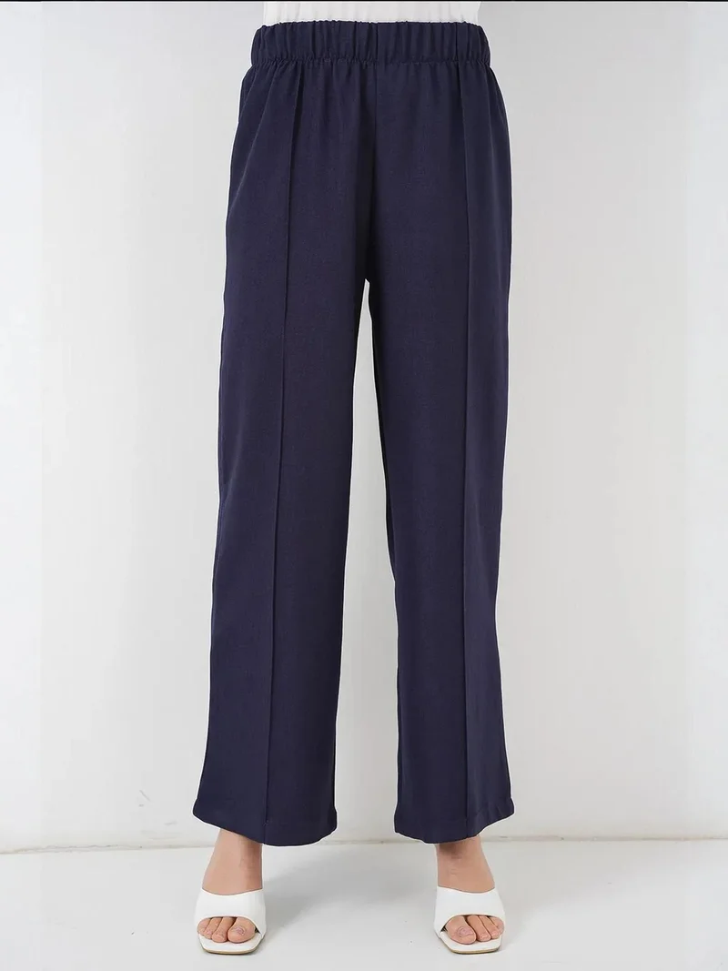 بيغ دارت طقم كارديجان برباط كتان وبنطلون واسع الساق بتفاصيل مضلعة