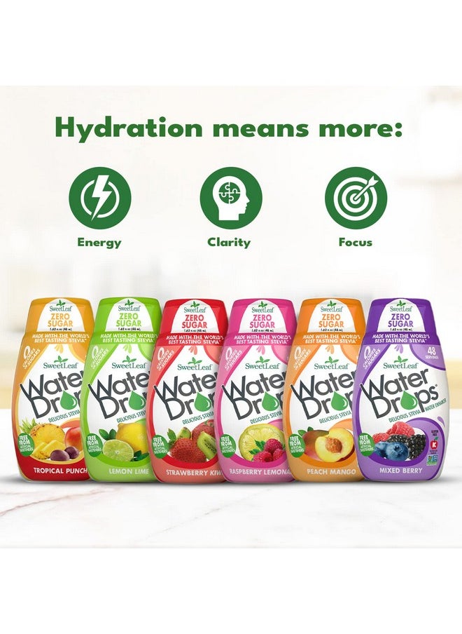 Sweet Drops SweetLeaf Stevia Water Drops - Water Enhancer Variety Pack, Sugar Free Stevia Water Flavoring Drops, Lemon Lime, Raspberry Lemonade, and 4 More Refreshing Flavors, 1.62 Oz Ea (Pack of 6)  - Image 5