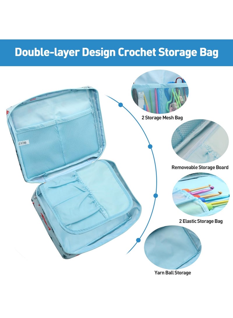 غنافوتو أطقم الكروشيه للكبار المبتدئين الكبار - مجموعة خطافات كروشيه - هدايا حياكة هدايا للنساء - مع خطافات 0.6متر - 6متر، إبرة غزل كرات الغزل - Image 5