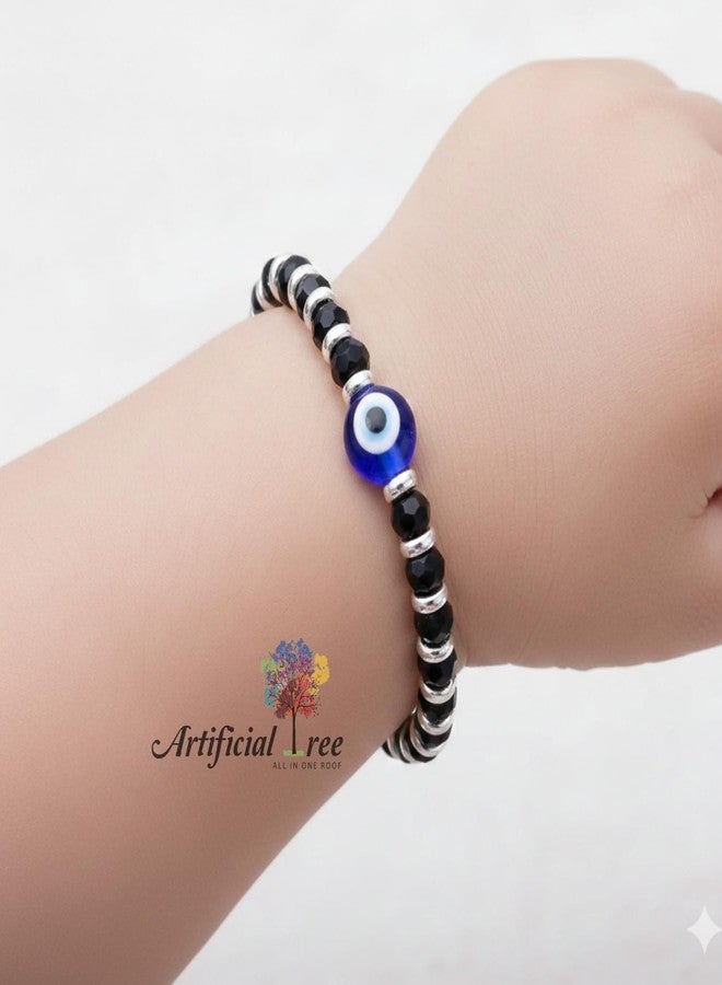 ARTIFICIAL TREE 1 Pair Evil Eye Nazariya Bracelet | 1 Pair Evil Eye Black Thread Nazariya Adjustable Bracelet | Nazar Battu | New Born Baby to 6 Year Kids | 4 Piece (AT BABY BRCT 0024) - Image 3