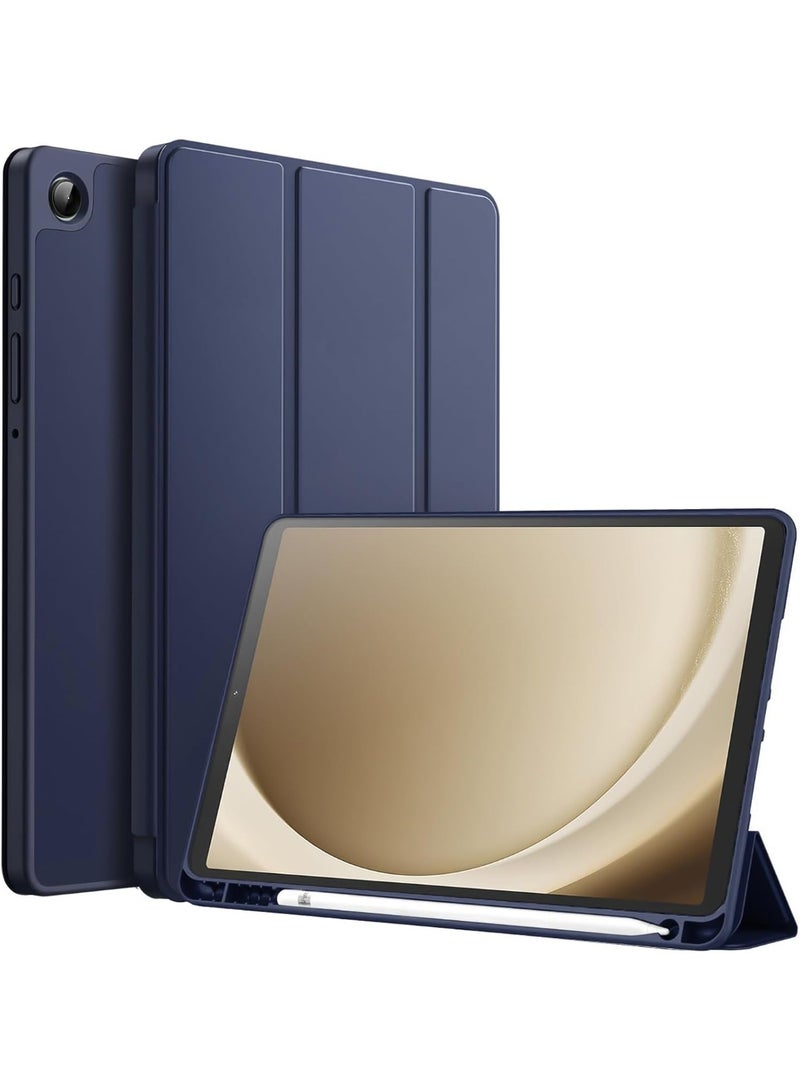 Samsung Galaxy Tab A9+ / A9 Plus Case 11 Inch (2023 Release, SM-X210 / X216 / X218) – Soft TPU Back Trifold Stand Protective Smart Cover with Pen Holder, Flip Case, Auto Wake & Sleep, Blue - Image 1