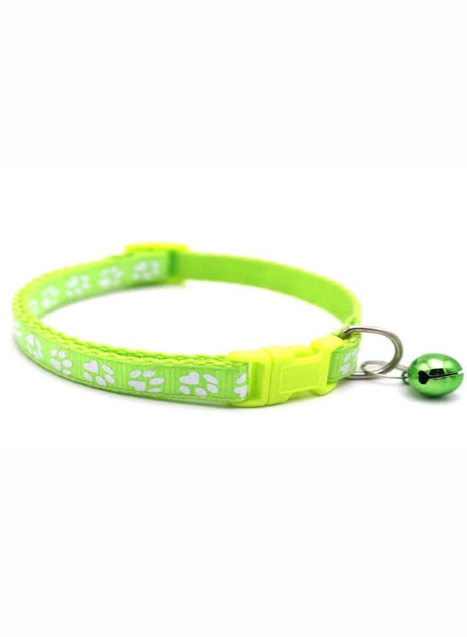 Litvibes Cat Collars Set of 3 with Bell,Kitten & Small Dogs Soft Adjustable Collar Safe,Solid & Protection Breakaway for Cats & Puppies,Cute Kitty Neckband with Paw Print- (Pink,Black,Neon Green) - Image 4