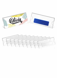 Y&D 10 Pack Magnetic Name Badge Holder Tags Kit with 3 Neodymium Magnets Clear Acrylic Mini Sign Display DIY Label for School Business Office Teachers Doctors Waiters  - Image 1