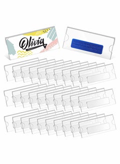 Y&D 10 Pack Magnetic Name Badge Holder Tags Kit with 3 Neodymium Magnets Clear Acrylic Mini Sign Display DIY Label for School Business Office Teachers Doctors Waiters  - Image 5