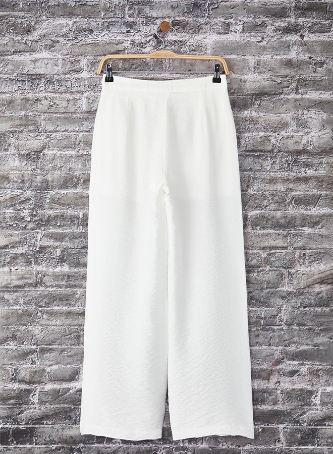 trendyol White Textured Wide Leg Padded Clothes Lined - Image 5