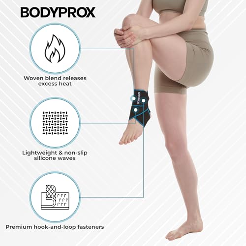 Bodyprox Ankle Support Brace, Adjustable Compression Ankle Braces for Sports Protection, One Size Fits Most for Men & Women - Image 3