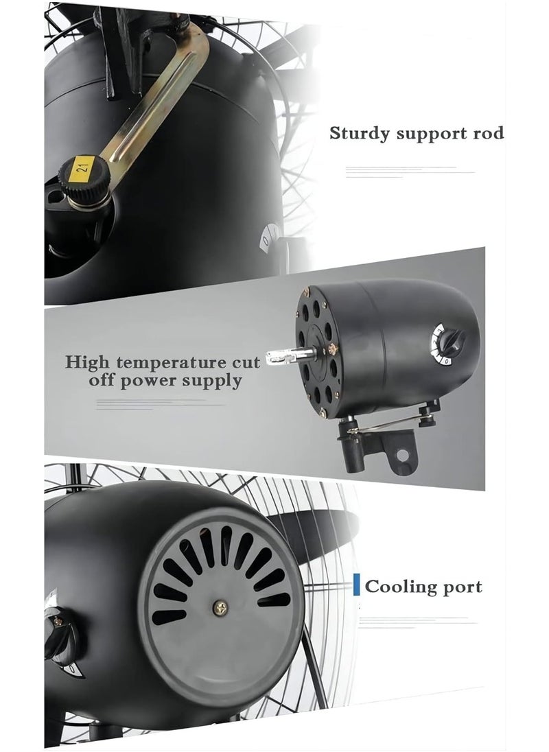 EasyLife - 26 Inch Industrial High Power Wall Mounted Fan, Retro Wall Fan Air Cooler Oscillating Exhaust Fan, for Office, Commercial, Restaurant, Workshop, Warehouse, Factory and Building - Image 1