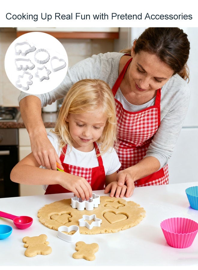 Kitchen Cooking Playset, Kids Cooking Set With Apron, Complete Kids Chefs Cooking Play Set With Dress Up Costume,Chef Role Play Set with Rolling pin, Stamp, Whisk, Pretend Kitchen Accessories, Kids Kitchen Pretend Play Toys Set, Educational Early Age Basic Skills Development Gift For Toddlers Children - Image 4