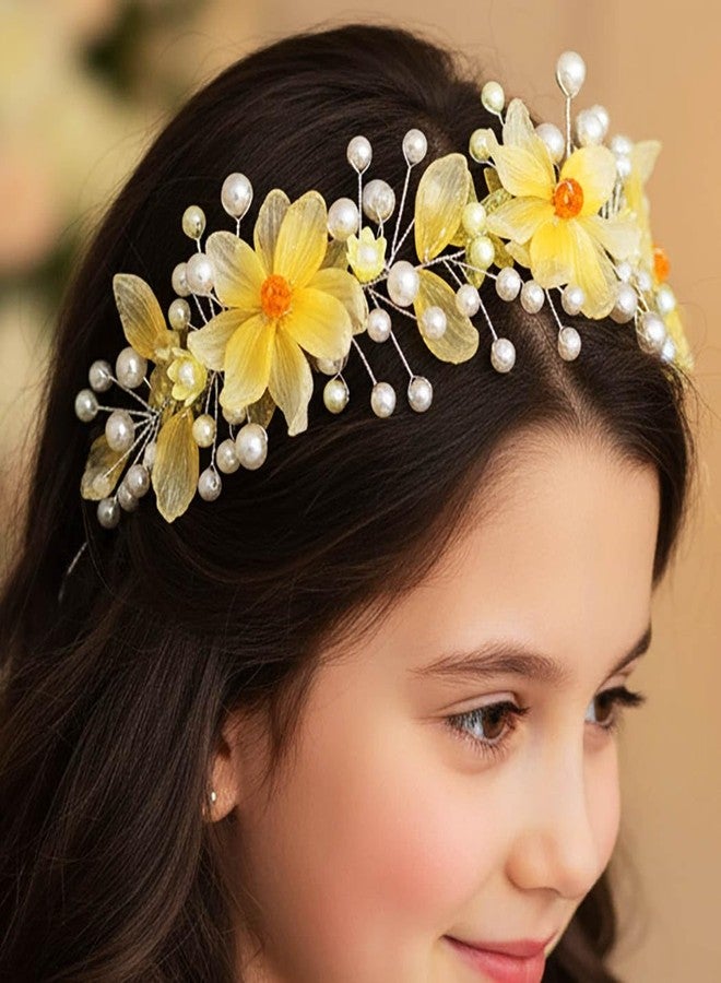 كامبسيس طوق رأس من الكريستال الأصفر من كامبسيس، إكسسوارات شعر مثالية للفتيات في أول مناولة أولى. - Image 5